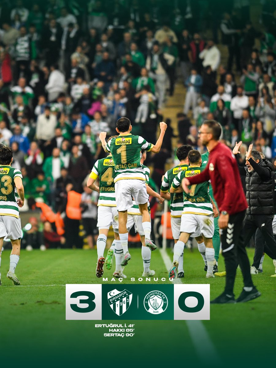 BursasporSk's tweet photo. ⏱ Maç Sonucu: Bursaspor 3-0 Menemen FK

#BSvMF https://t.co/q6gDgxRSZk