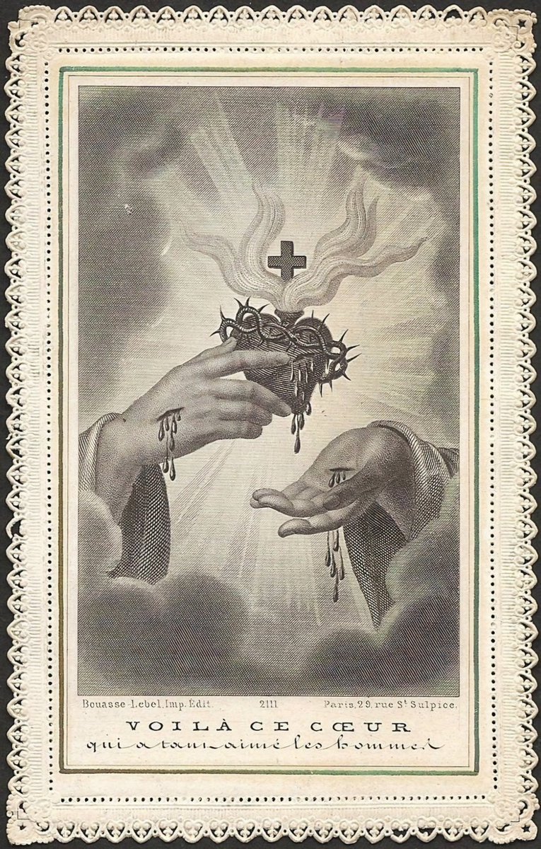 Vintage French Sacred Heart Catholic Holy Card
