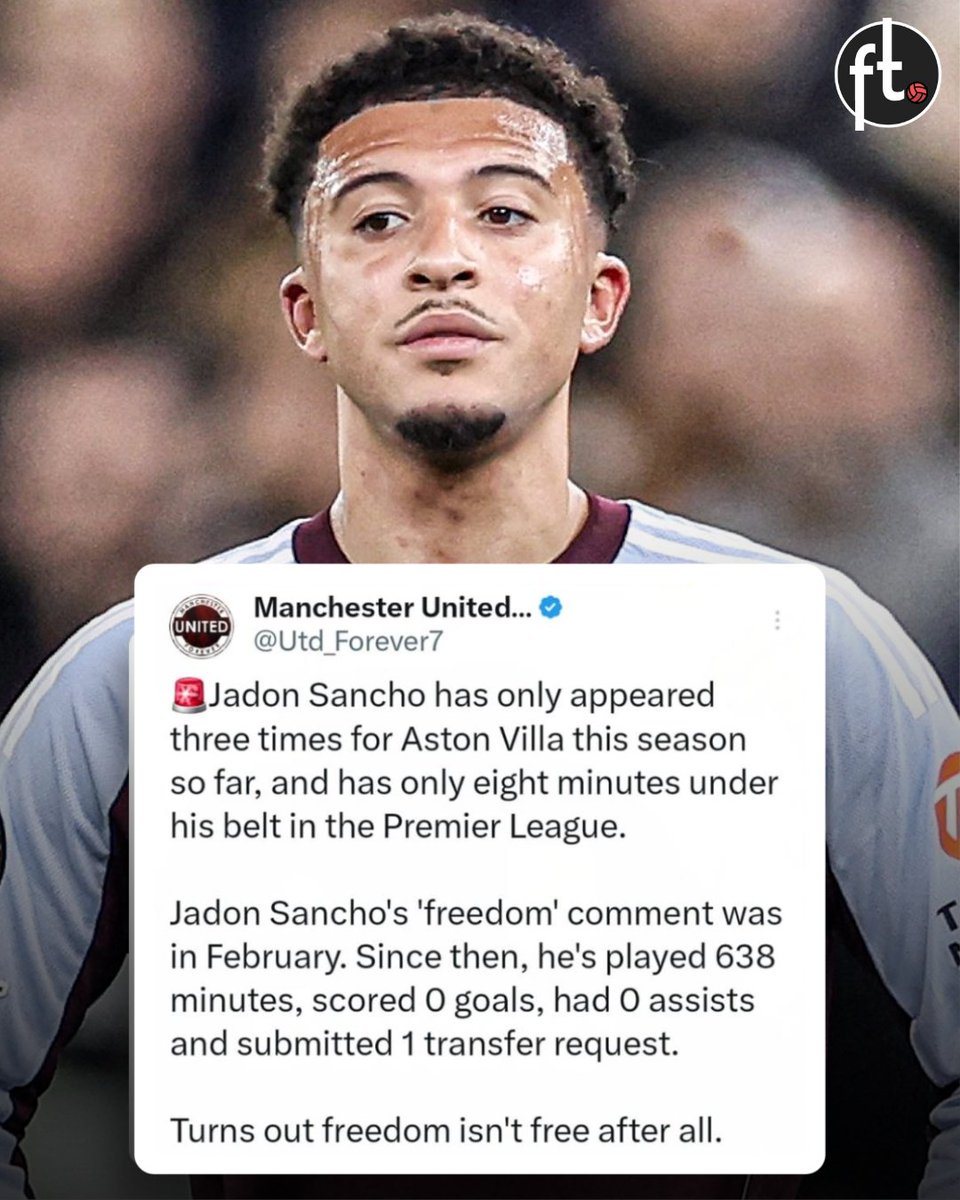 Footballtweet's tweet photo. Not the freedom that Jadon Sancho was expecting. 👀 https://t.co/edZtI7Fkdy