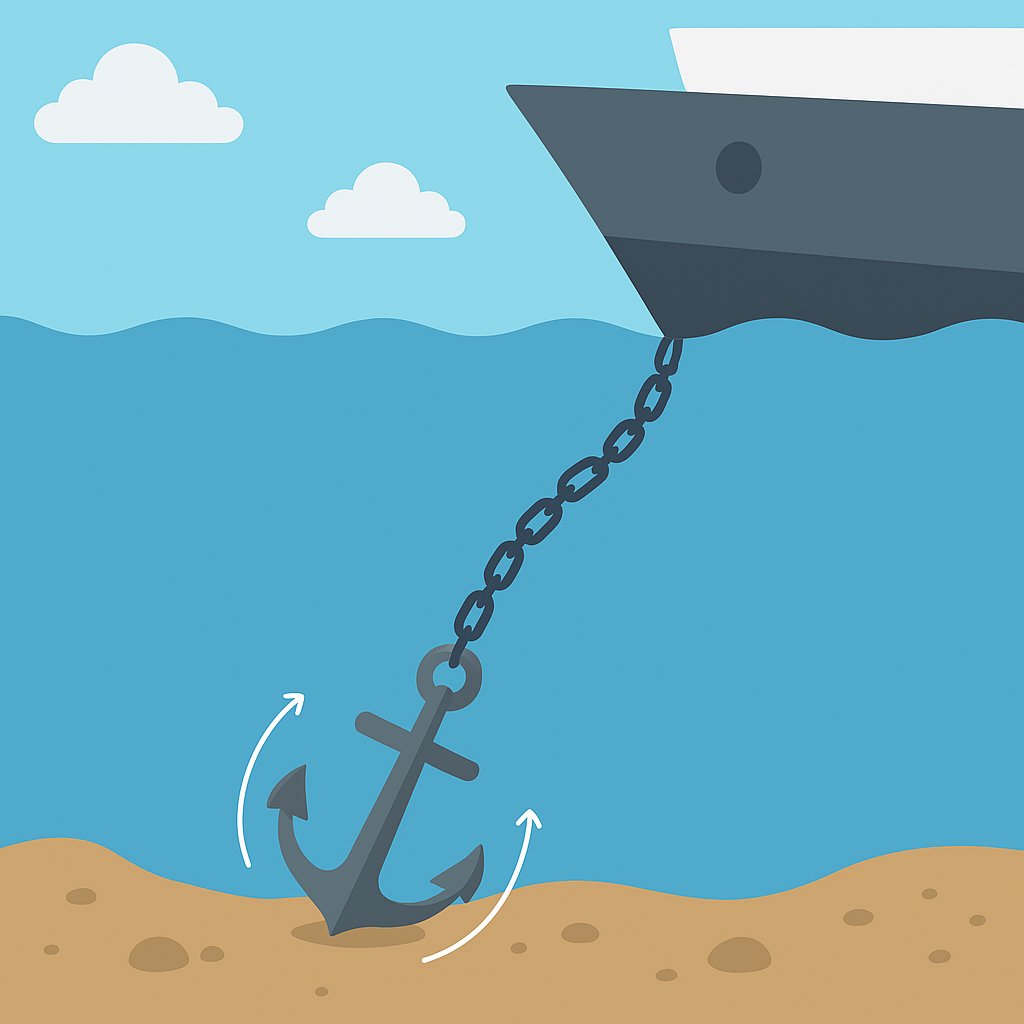 Solarglide's tweet image. 🤯Ever wonder how a ship anchor holds steady in wild seas? ⚓ It’s not just weight - it’s geometry. The flukes dig into the seabed, the chain lies flat to pull low, and tension makes it grip harder. Like a plow that refuses to budge. #MaritimeTech #Anchor #facts #solarglide…