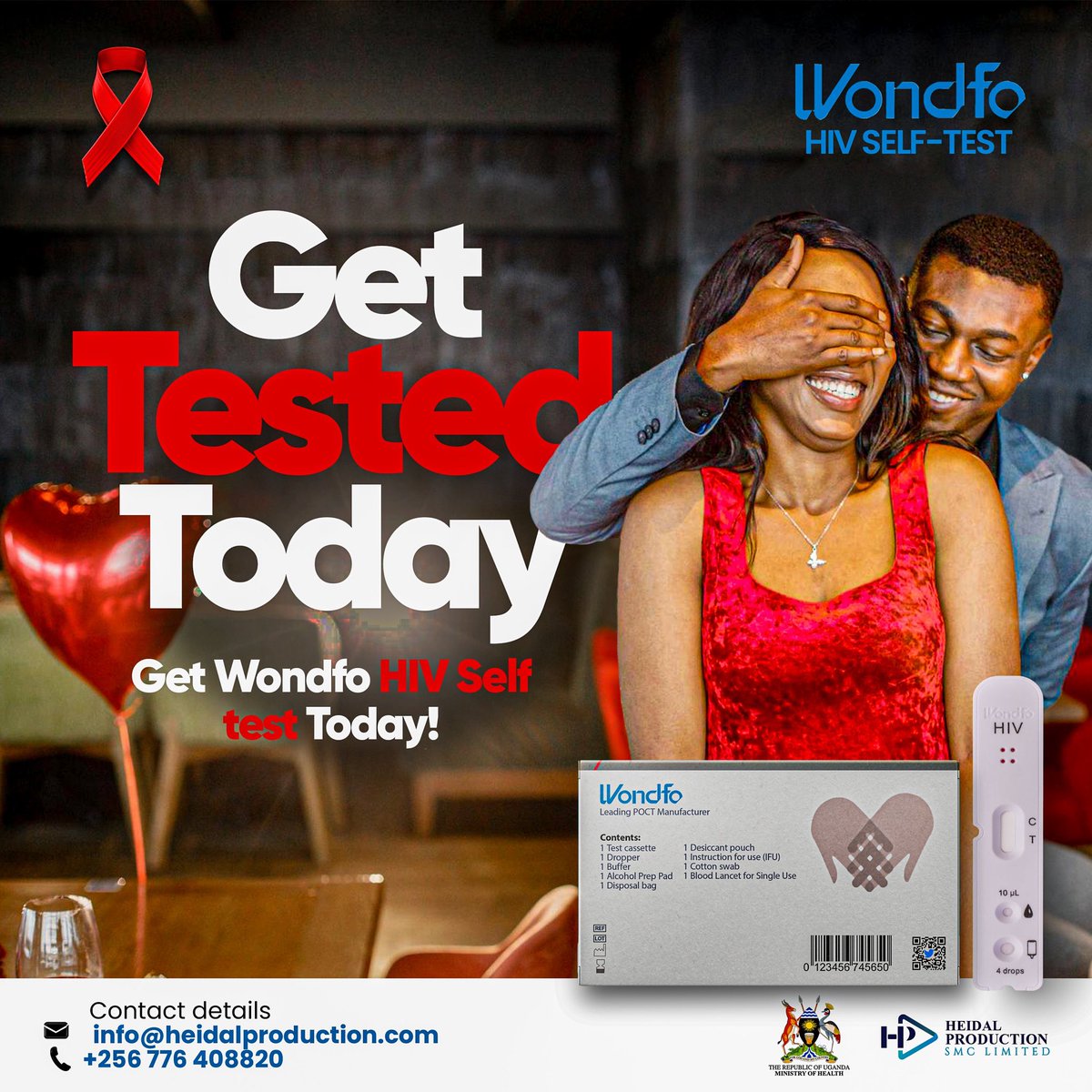 Love is sweet, and even sweeter when you both know your HIV status. ❤️☺️
Surprise your partner the right way. Test regularly with the <a href="/WondfoHIVSTUG/">Wondfo HIV Self-Test Uganda</a> Self-Test. It’s easy, private, reliable, and approved by <a href="/WHOUganda/">WHO Uganda</a> and <a href="/MinofHealthUG/">Ministry of Health- Uganda</a>.
