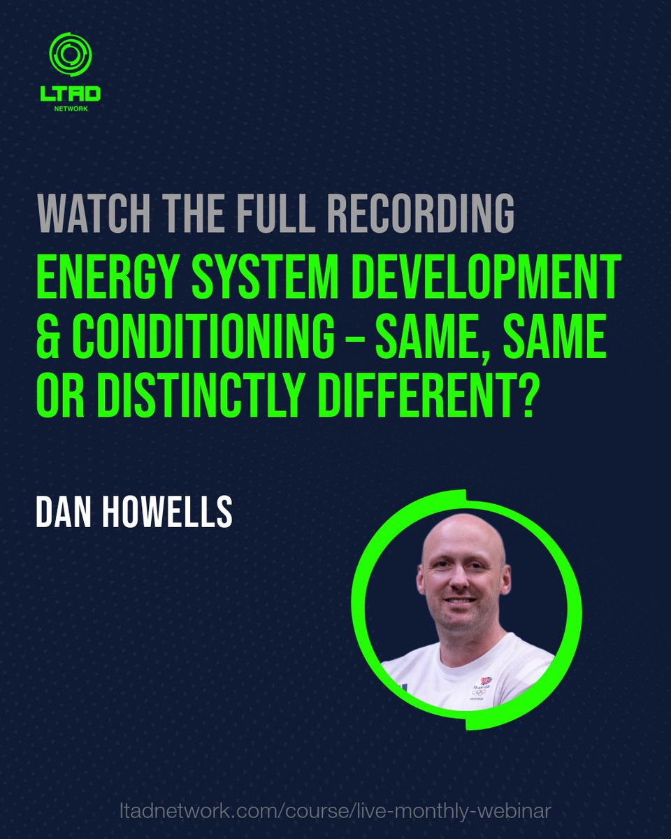 Missed Wednesday’s live webinar and Q&amp;A with <a href="/HowellsDan/">Dan Howells</a>?

No problem — you can now catch up on all the insights and discussion from the session on ‘Energy System Development and Conditioning — same, same or distinctly different?’ 🌟

🔗 ltadnetwork.com/course/live-mo…
#LTADNetwork #LTAD