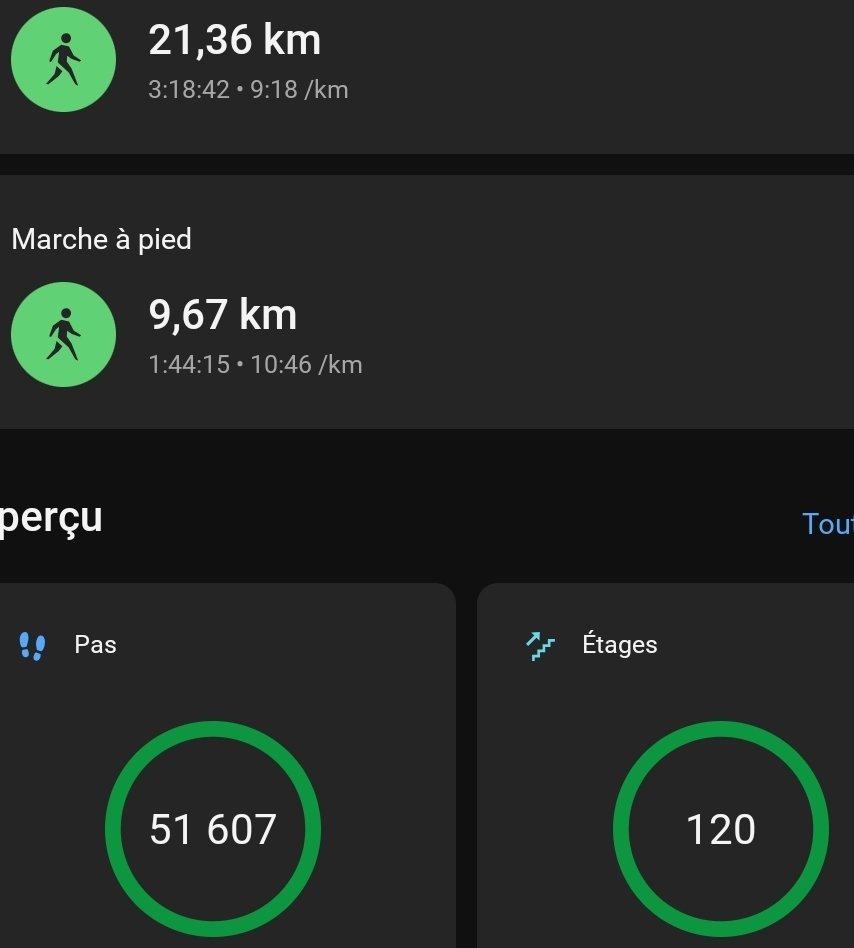 Mes pas et activités du jour 💫 <a href="/Lucy51602801/">Lucy coco</a> <a href="/yoelegicorrer1/">#Yoelegícorrer</a> #YoElegiCorrer #garmin #fenix7xSolar #sportludo @garminfrance @garmin #maigrir #sport #instafitness #athlete #marche #marcheur #courreur #instamood #yoelegicorrer #fitness #fit <a href="/yoelegicorrer/">#ElegiCorrer</a> #semimarathon