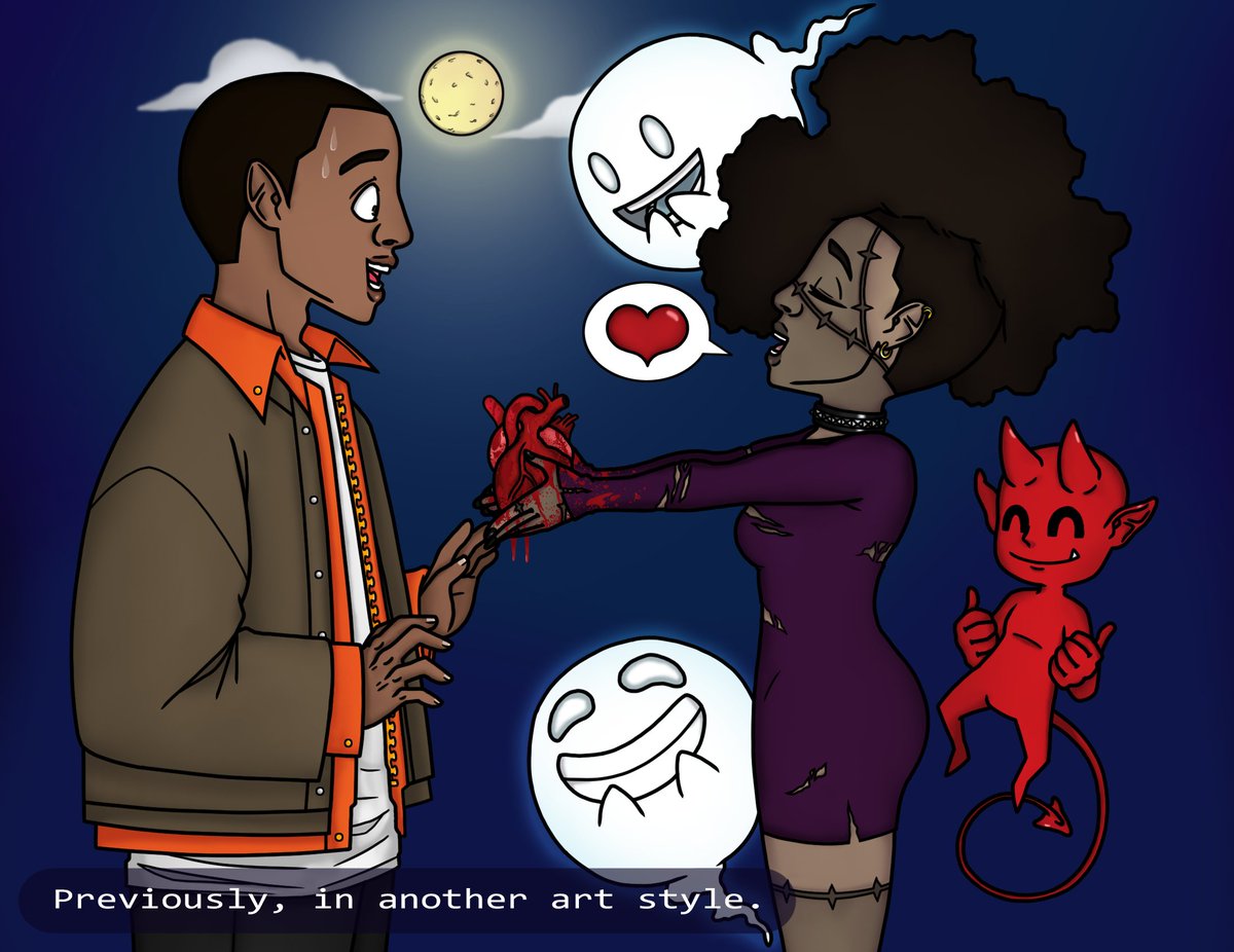 CartersCartoons's tweet photo. I was feeling a little romantic this spooky season👻❤️. https://t.co/UIjx6E4rkJ