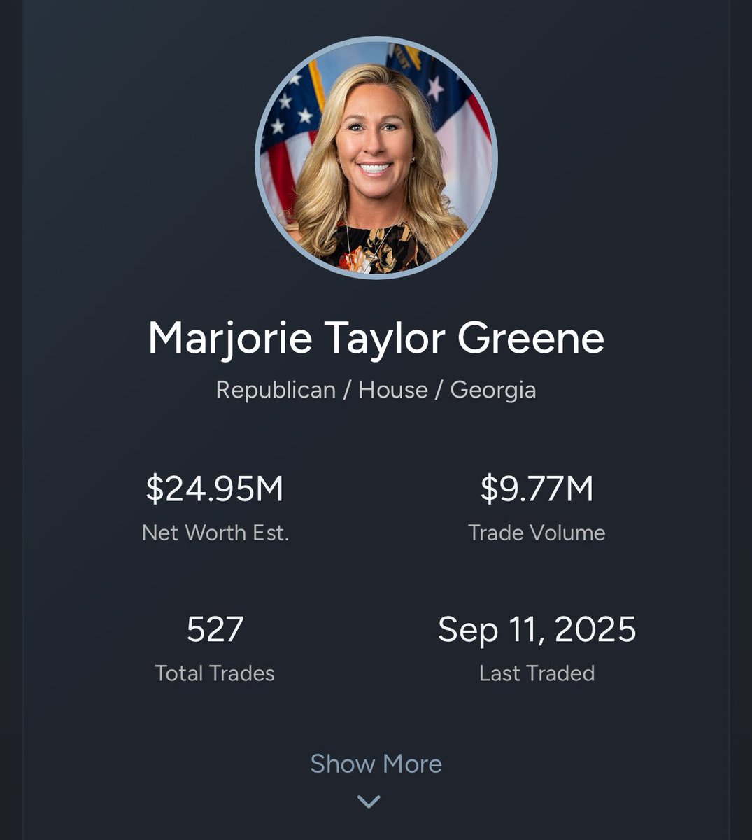 RealHickory's tweet image. Has Marjorie Taylor Grifter Greene been bought off???