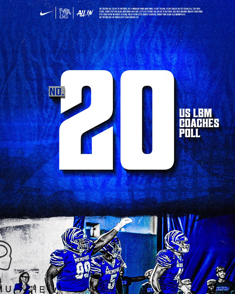 MemphisFB's tweet photo. Week 8️⃣ polls

#ALLIN | #GoTigersGo

📰 https://t.co/Isx1lujNN0 https://t.co/7CMa3JuXxQ