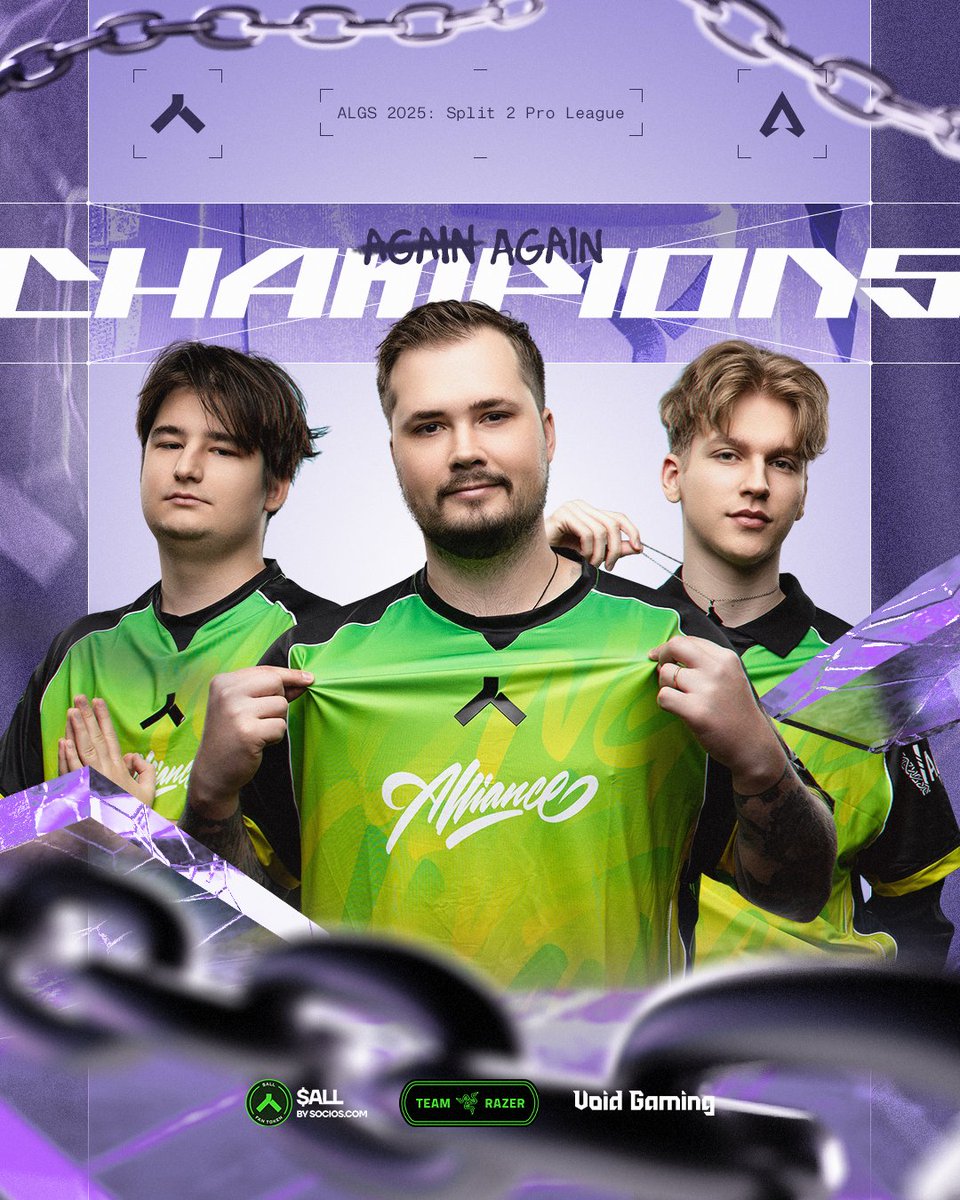 theAllianceGG's tweet image. ALGS EMEA Pro League Three-peat Champions!
🥇 @Alliance_Hakis
🥇 @xEffecto
🥇 @JustxUnlucky
Consistency wins ̷a̷g̷a̷i̷n̷ again! #LongLiveAlliance