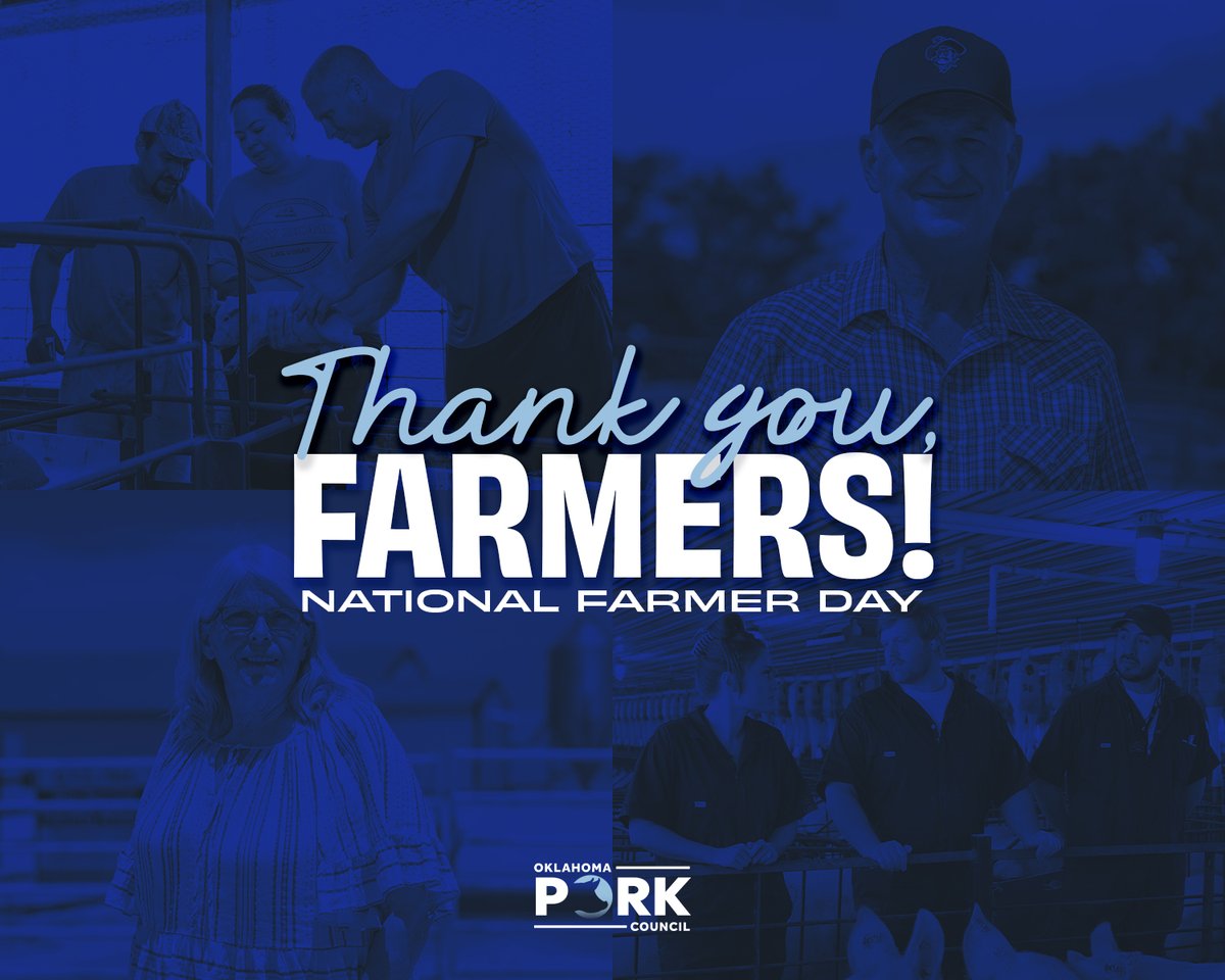 🗣️ SUNDAY SHOUTOUT to all OK pig farmers! Not only is it National Pork Month, but today is National Farmers' Day... the perfect time to celebrate those whose care, dedication, and passion fuel the work of raising pigs and feeding people. Visitokpork.org/porkmonth