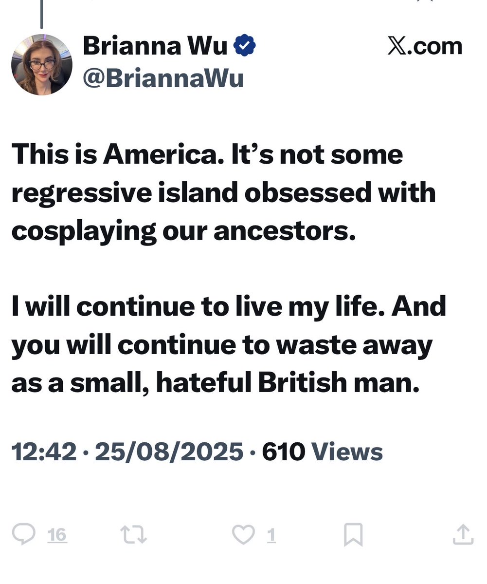 DreyfusJames's tweet image. To those of you fawning over the supposedly ‘moderate’ voice of @BriannaWu , please be aware that he is FAR from what he purports to be.
When I had the temerity to politely question him, I was called a ‘degenerate thing’, amongst other insults.
He is FAR from “moderate”.