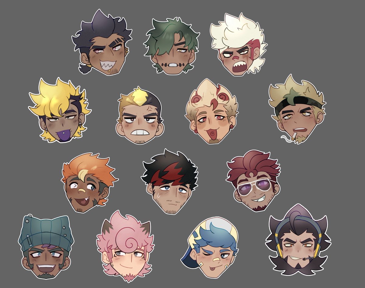 Phantomselu's tweet photo. [Pokémon gijinka] Some icons for toyhouse!!!! https://t.co/8klqEpoXnF