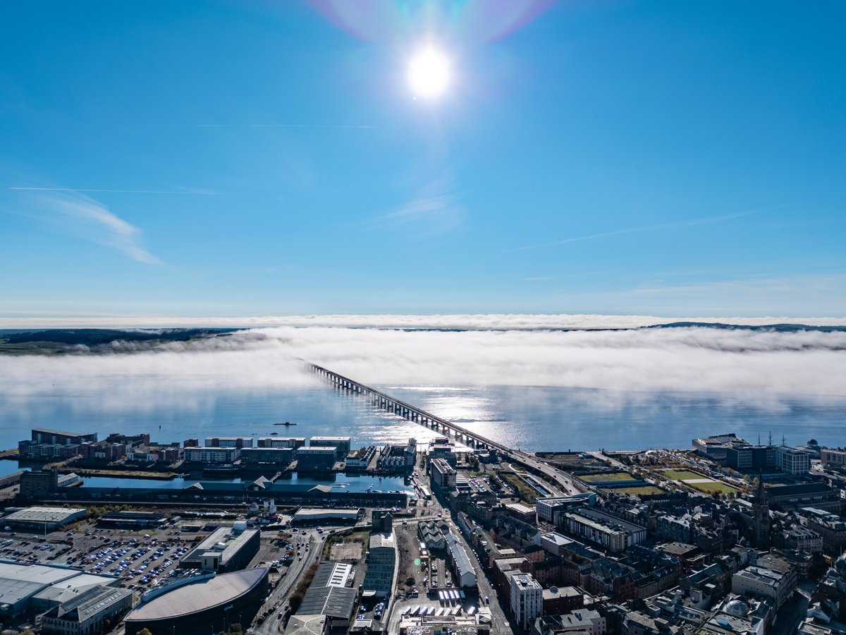 The Haar rolling over #Dundee today 🌫️