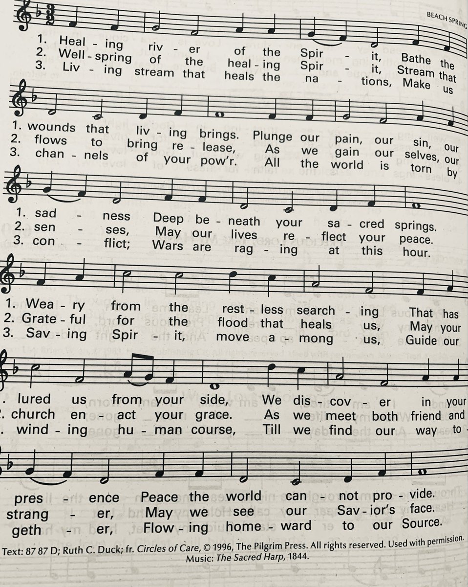ALegalProcess's tweet image. Usually prefer my hymns to have at least a few hundred years of patina on them, but today I encountered this modern yet moving, thoughtful prayer, and it seems suited to our times:

“Living stream that heals the nations, 
Make us channels of your power.

All the world is torn by…