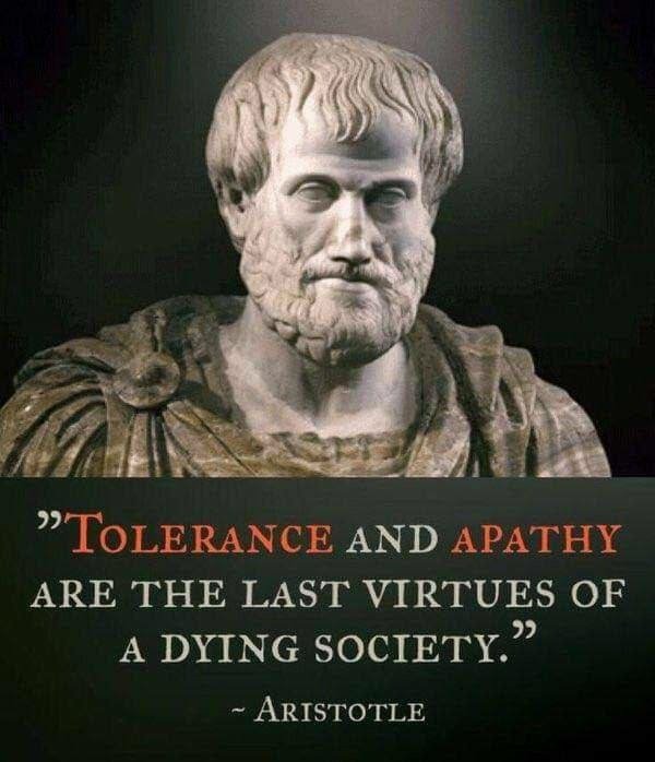 When men become tolerant and apathetic to their enemies, it allows society to destroy itself.

When men become tolerant and apathetic to their enemies, it allows society to destroy itself .