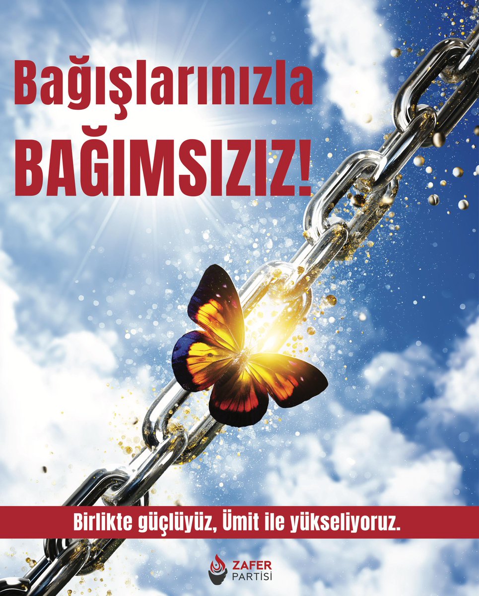 Zafer Partisi Manisa İl Başkanlığı (@zafermanisa) on Twitter photo Zafer Partisi’nin arkasında sermaye grupları yok, halk var!
Her bağış, bağımsız, demokratik, üniter ve laik Türkiye mücadelesine omuz vermektir.
*Banka:* Ziraat Bankası Balgat Şubesi
*Hesap Adı:* Zafer Partisi
*TL IBAN:* TR23 0001 0013 9597 4886 8550 01
<a href="/umitozdag/">Ümit Özdağ</a> <a href="/necdet_erikci/">Necdet ERİKÇİ</a> Zafer Partisi’nin arkasında sermaye grupları yok, halk var!
Her bağış, bağımsız, demokratik, üniter ve laik Türkiye mücadelesine omuz vermektir.
*Banka:* Ziraat Bankası Balgat Şubesi
*Hesap Adı:* Zafer Partisi
*TL IBAN:* TR23 0001 0013 9597 4886 8550 01
<a href="/umitozdag/">Ümit Özdağ</a> <a href="/necdet_erikci/">Necdet ERİKÇİ</a>