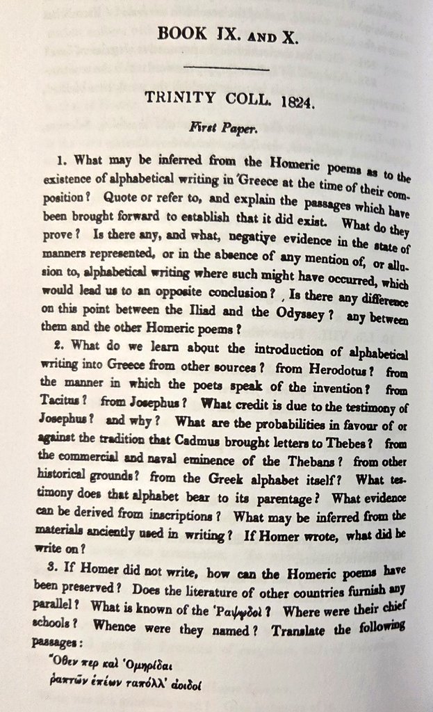 AntigoneJournal's tweet image. POV: you're 17 or 18, you've carefully read Homer's Odyssey, and you're ready to show how complete your knowledge of Homer is. The bad news is that the exam also tests Greek and Latin literature, culture and history, is closed book, and needs sitting this very morning, in 1824.