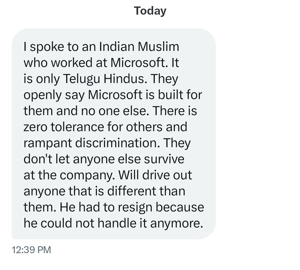 KumarXclusive's tweet image. Microsoft Is Built for Us’ — Insider Alleges Telugu Hiring Monopoly 💻 || Kumar Exclusive

A follower sent this 👇

“I spoke to an Indian Muslim who worked at Microsoft.
He said it’s completely dominated by Telugu Hindus — they openly say ‘Microsoft is built for us.’

There’s…
