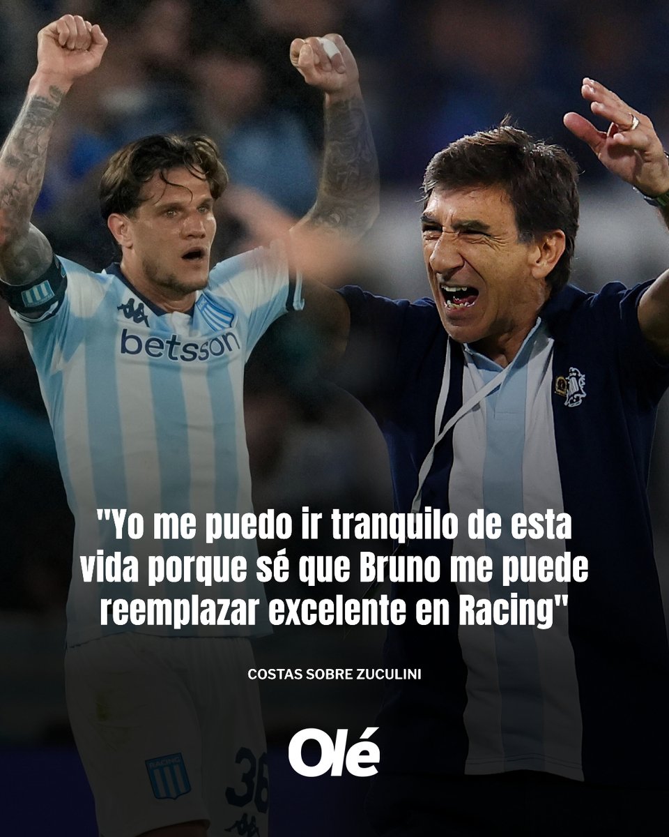 🎓♾️ "YO ME PUEDO IR TRANQUILO DE ESTA VIDA PORQUE SÉ QUE BRUNO ME PUEDE REEMPLAZAR EN RACING"

➡️ Gustavo fue claro al elogiar a Bruno y lo posicionó como su heredero en la Academia

🗣️ "Bruno es Racing. Juega más allá de si por profesión o por plata, yo sé que lo hace con el