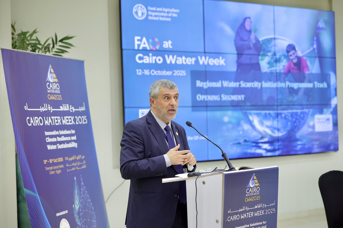 FAOinNENA's tweet photo. اليوم في #أسبوع_القاهرة_للمياه!💧
افتتاح مسار برنامج مبادرة ندرة المياه الإقليمية

الفاو والشركاء الرئيسيون يجمعون الحكومات والجهات المانحة والخبراء لتنسيق الخطط، واستعراض التقدم المحرز، ووضع أولويات مشتركة لبلدان إقليم الشرق الأدنى وشمال أفريقيا. https://t.co/Mm1pGHJs4I