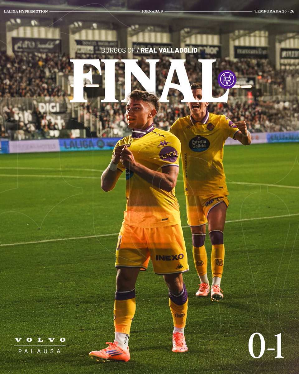 ⎾0✕1⏋  ▪  FINAL DEL PARTIDO
El derbi castellano se viene para Pucela.

#BurgosCFRealValladolid   <a href="/VolvoPalausa/">Volvo Car Palausa Valladolid</a>