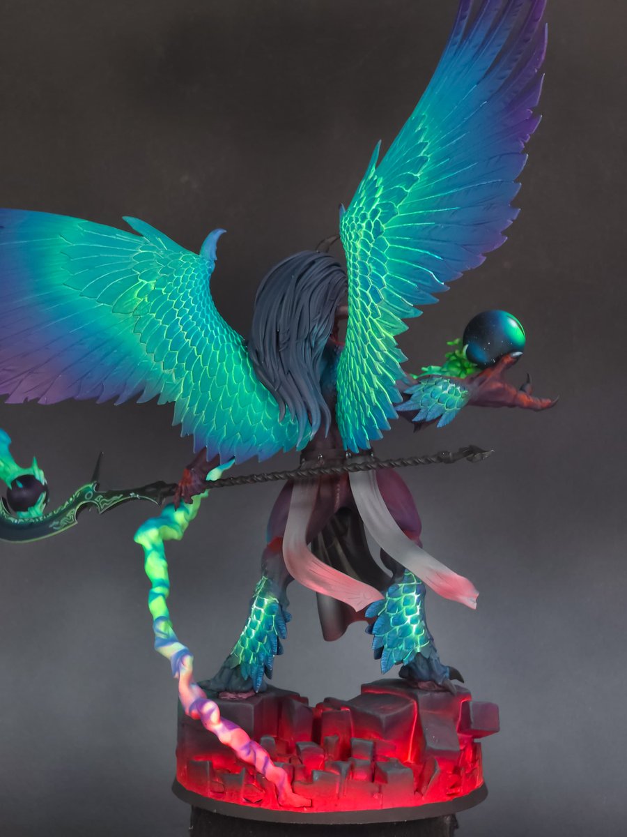 Magnus the Red in his final form. Well, it's not finished; the one wing is still unfinished (the runes and inner light are left, as well as the back part).
I want to thank <a href="/deadlyprint/">deadlyprintstudio</a>  for sculpting this awesome 3D base for him, making my imagination come true (one more time).