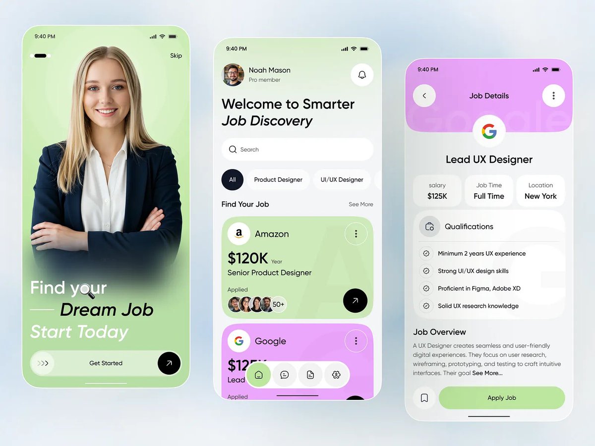 kitesdesign's tweet image. Job Finder App UI — Smart Job Search &amp;amp; Career Discovery Platform