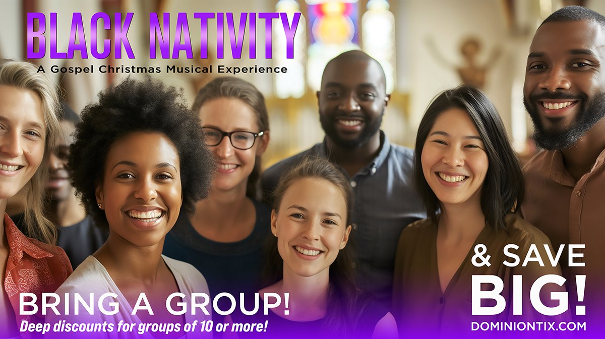 DomEntGroup's tweet image. Huge Discounts for Groups! Gather your family, church group, sorority, fraternity, or civic organization and join us for the 2025 production of Black Nativity. Secure your discounted group tickets today directly at dominiontix.com -mailchi.mp/dominionent.or…