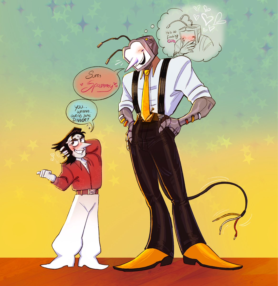 nyxpheros's tweet image. I&apos;d call this very romantic! 
#spamtenna #deltarune #mrtenna #mranttenna #spamton