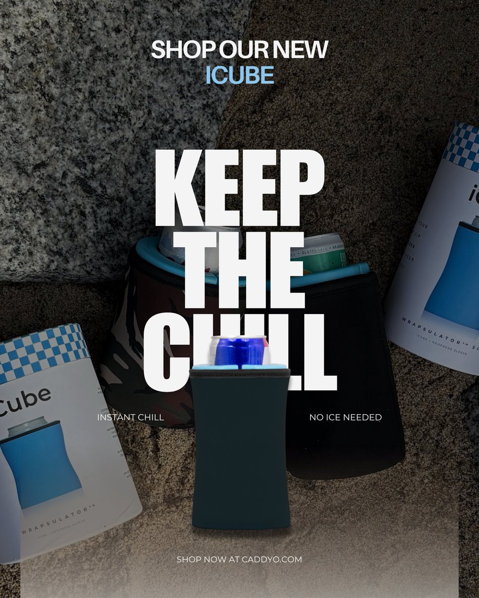 Caddyoproducts's tweet photo. ❄️ Introducing the new iCube,  your drink’s new best friend.

 Instant chill. No ice. No mess. Just grab, wrap, and keep the chill wherever you go.

👉 Shop the iCube now at https://t.co/cAf29jZ08M
#Caddyo #KeepTheChill #InstantCool #iCube #DrinkTech https://t.co/RYaGgC5jW8