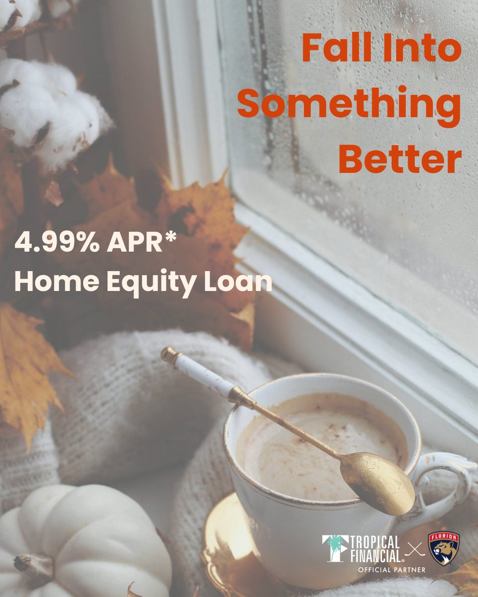 This fall, skip the high-interest chaos and fall into something better. With a low 4.99% APR* Home Equity Loan from Tropical Financial, you can consolidate debt, cut monthly payments, and enjoy one simple, predictable payment.

Ready to get started: hubs.li/Q03MYRCf0