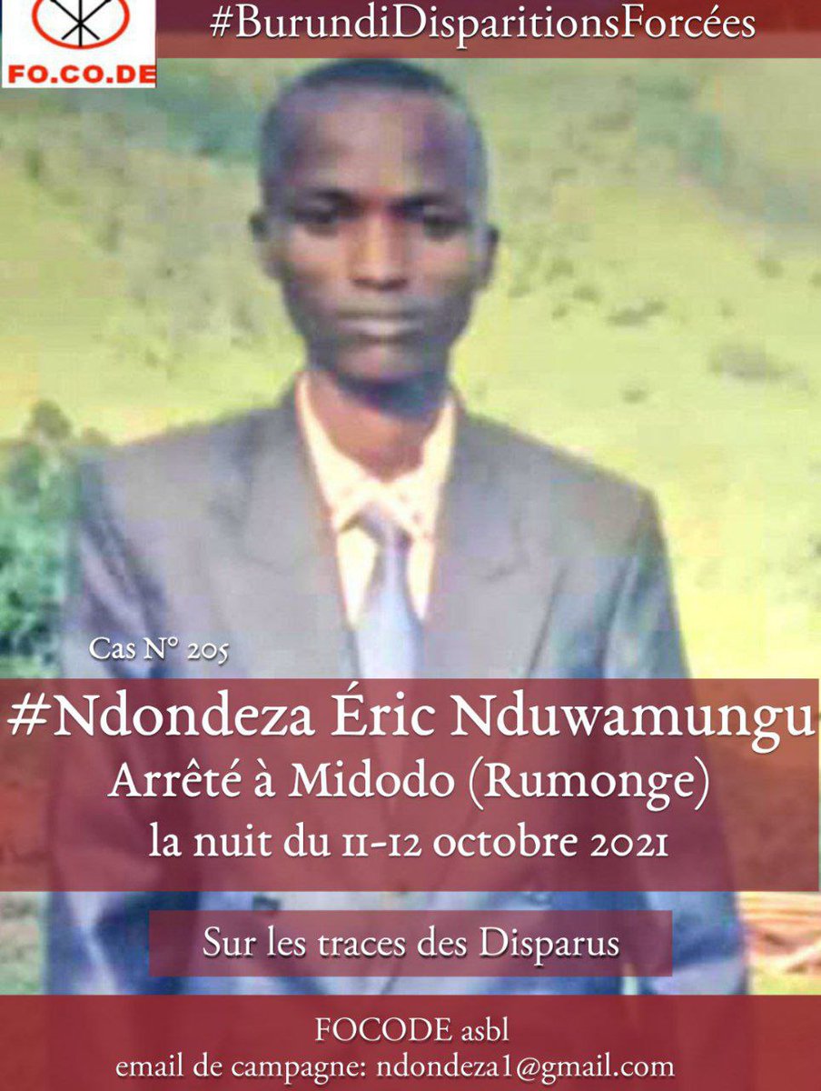 pnininahazwe's tweet photo. Il y a 4 ans, Alexis Nimubona et ses fils Éric Nduwamungu et Gabriel Nsabiyumva, ainsi que leur employé domestique, Firmin Ntirandekura, étaient enlevés par le renseignement militaire, à #Midodo (Rumonge), dans la nuit du 11-12.10.2021.
Jamais retrouvés. #Burundi #Ndondeza 1/ https://t.co/yub5Evtpcr