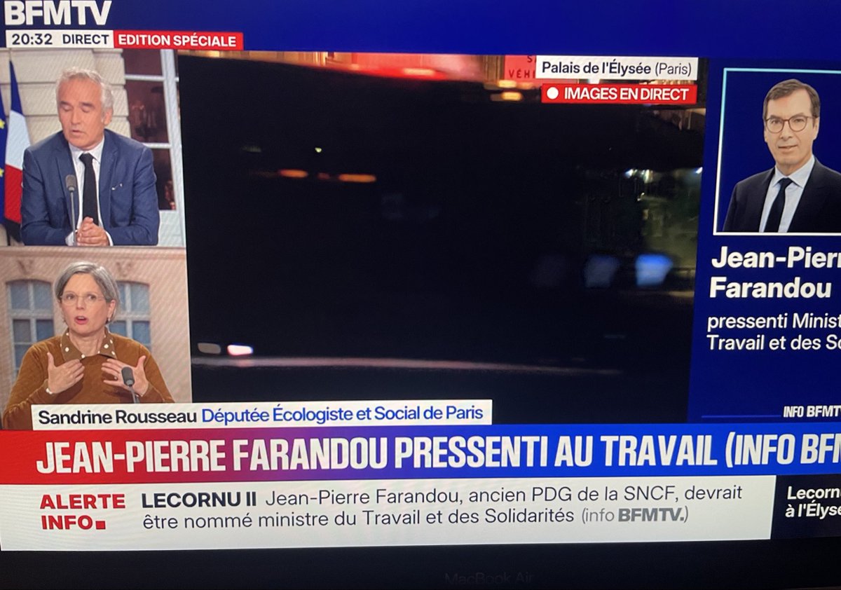 EnModeMacron's tweet image. Vu sur BFMTV :
- Jean-Pierre Farandou nommé ministre du travail. Une réaction Sandrine Rousseau ?
- Je veux un plan canicule dans le pays !