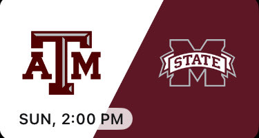 Wrapping up the weekend with a marquee matchup in <a href="/NCAAVolleyball/">NCAA Women's Volleyball</a> as #9 <a href="/AggieVolleyball/">Texas A&M Volleyball</a> (12-3) battles <a href="/HailStateVB/">Mississippi State Volleyball</a> (13-2). Join <a href="/becca_walk/">Becca Walk</a> and me along with the rest of our <a href="/SECNetwork/">SEC Network</a> crew at 2 on your <a href="/espn/">ESPN</a> app.