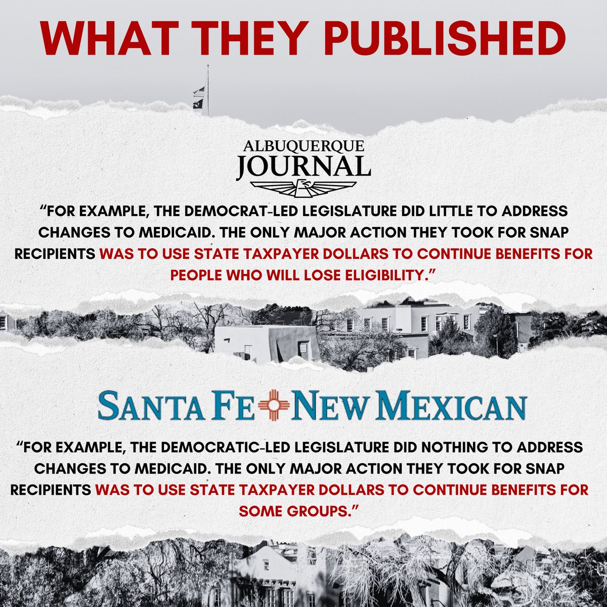 New Mexico papers edited Rep. Armstrong's op-ed to protect Democrats. Read the original at nmhousegop.com
#nmpol #NewMexico #politics #media