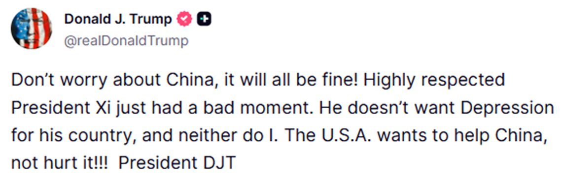 President Trump on the rising trade tensions with China:

#economy #markets #trade #tariffs #china