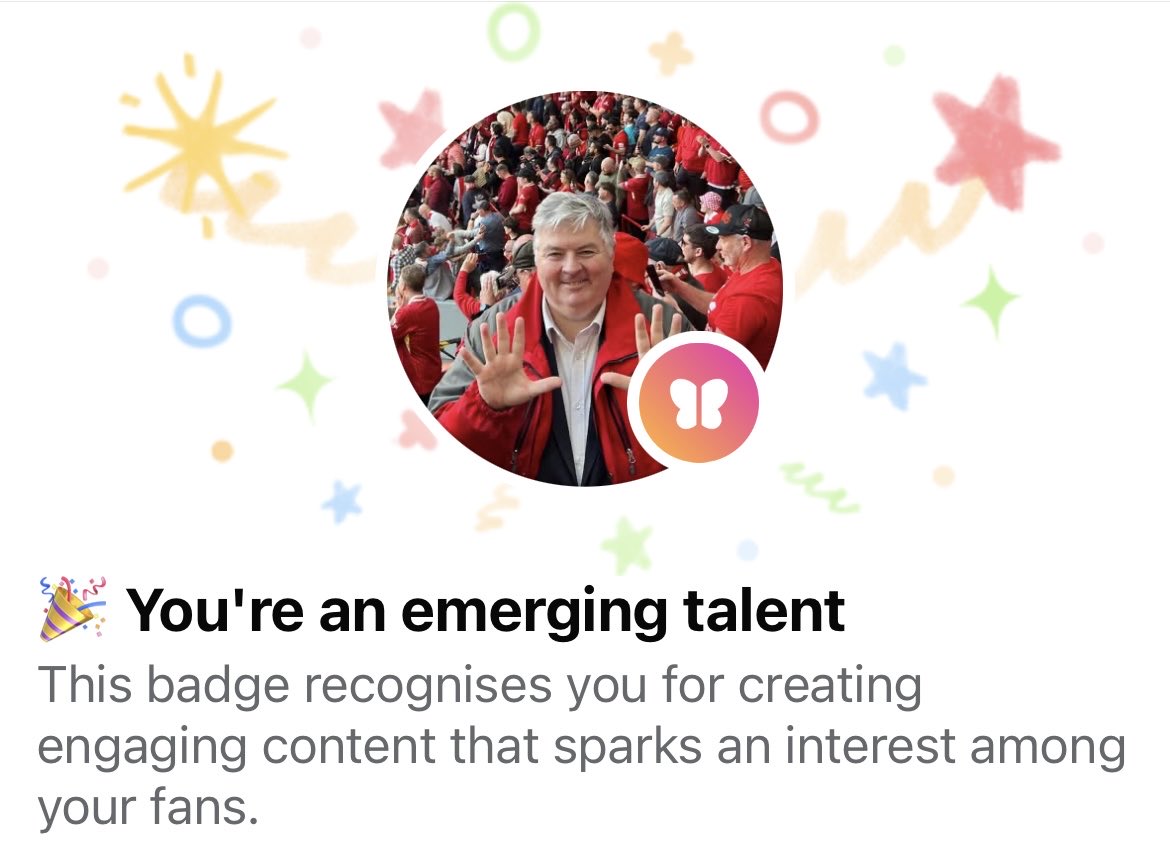 It seems <a href="/facebook/">Facebook</a> thinks I’m an ‘emerging talent’ with ‘fans’ which is clearly nonsense. 
But posting this badge for my fans…