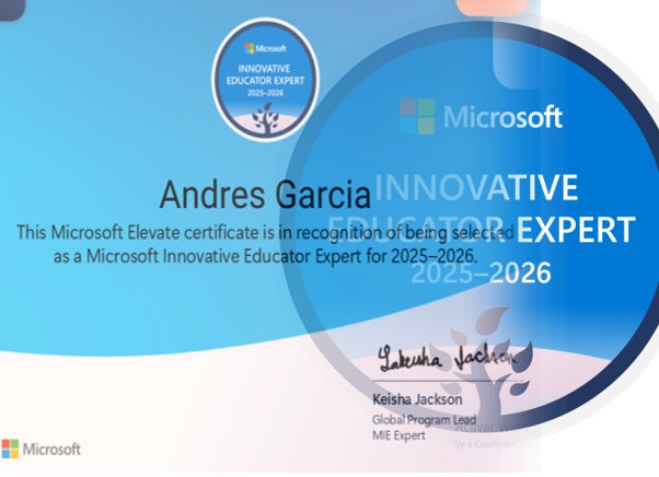 andrestweetter's tweet image. Content d’haver estat seleccionat com a Microsoft Innovative Educator!
Formar part d’aquesta comunitat em permet seguir aprenent, innovant i compartint noves maneres d’inspirar l’alumnat amb la tecnologia .
#MIEExpert #MicrosoftEDU #InnovacióEducativa #AprendreCompartirInspirar