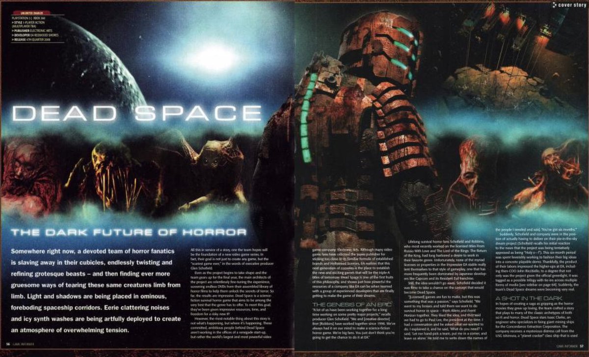 popetx28's tweet photo. Tomorrow marks the 17th anniversary of my favorite action-horror game of all time: Dead Space. Playing this game back in 2008 was such a experience. Prior to it's release, the game informer magazine that came into the mail made me absolutely excited. It did not disappoint. https://t.co/t1AKnwvjJ1
