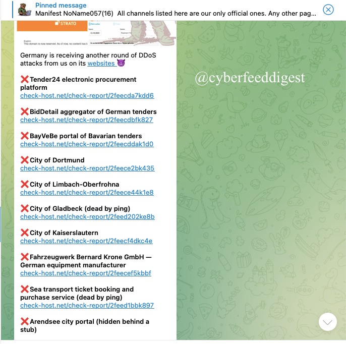 cyberfeeddigest's tweet image. #DDoS Blitz — Tender24 &amp;amp; Dortmund Hit by #Noname057

Pro-Russian group launched #DDoS at Tender24, BidDetail, BayVeBe, City of Dortmund, Limbach-Oberfrohna, Gladbeck, Kaiserslautern, Krone GmbH, sea-ticketing &amp;amp; Arendsee.
 
 check-host[.]net/check-report/2feecda7kdd6 + more.
