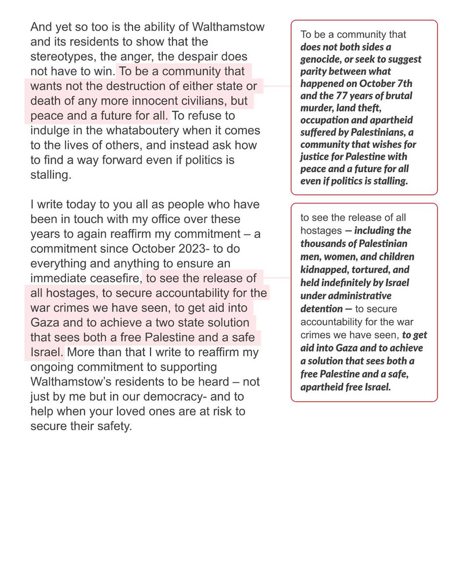 Dear <a href="/stellacreasy/">stellacreasy</a>, some of your constituents (myself included) felt it our duty to challenge nebulous ambiguities in your recent 'open letter' that obscure Palestinian suffering and foster cognitive dissonance, distorting perceptions of reality.