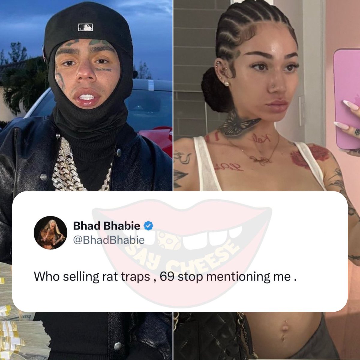 SaycheeseDGTL's tweet image. Bhad Bhabie responds to the allegations made by 6ix9ine that multiple rappers dealt with her while she was underage
