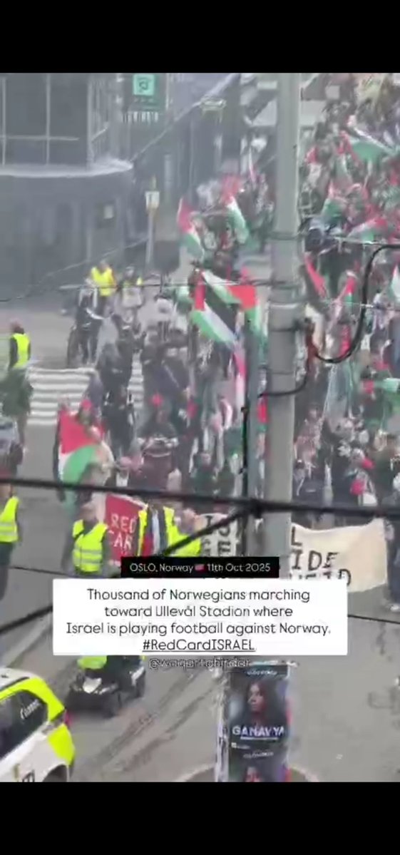 isabellefr99's tweet image. Des milliers de Norvégiens défilent à Oslo pour demander l&apos;interdiction de l&apos;occupation israélienne par la FIFA et l&apos;UEFA