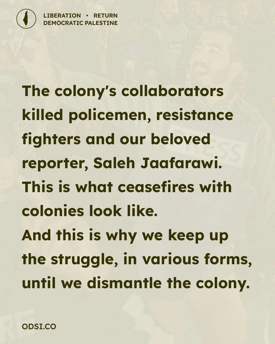 This is why "ceasefire" is not enough. The colony itself must go.