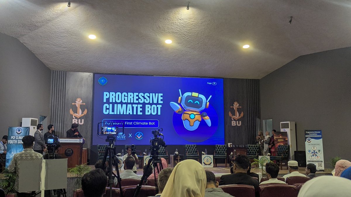 PCF_SaveHorizon's tweet photo. @PCF_SaveHorizon Launches Pakistan’s First Climate AI Bot! 🤖 Progressive Climate Bot at the #PCFClimateYouthSummit — a groundbreaking collaboration between PCF and NUST (BIOMISA).

https://t.co/tLo1lqOwBM 

#ProgressiveClimateBot #PCF https://t.co/XCHZgNuhsC
