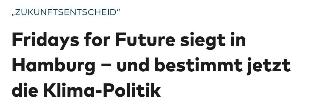 ++BREAKING++
Heute wurde Geschichte geschrieben!
Hamburg sagt JA zum Zukunftsentscheid 🥳🥳
Ja zu einem sozialgerechten und ambitionierten Klimaschutzgesetz! Das ist soo ein unfassbar wichtiges Signal 🥹