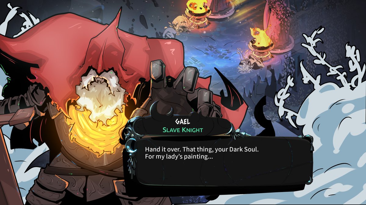 Soulstober day 12 - Slave Knight Gael in Hades 2 style