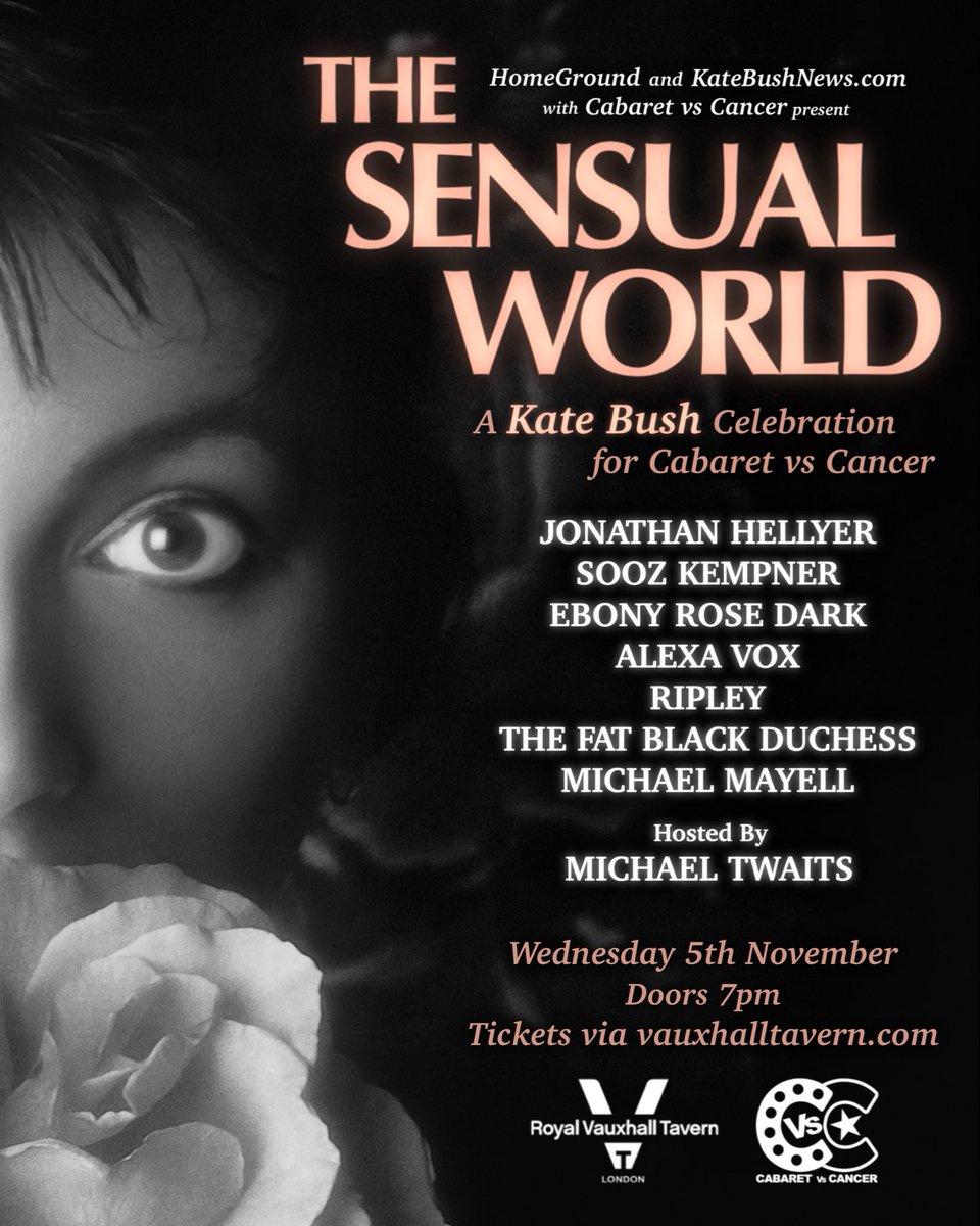 thervt's tweet image. Here’s a GORGEOUS taste of what to expect at The Sensual World - A Kate Bush Celebration on Wednesday 5th Nov. Drag superstar Michael Twaits (singing here) will be hosting this divine affair, which is in aid of Cabaret vs Cancer! ✨