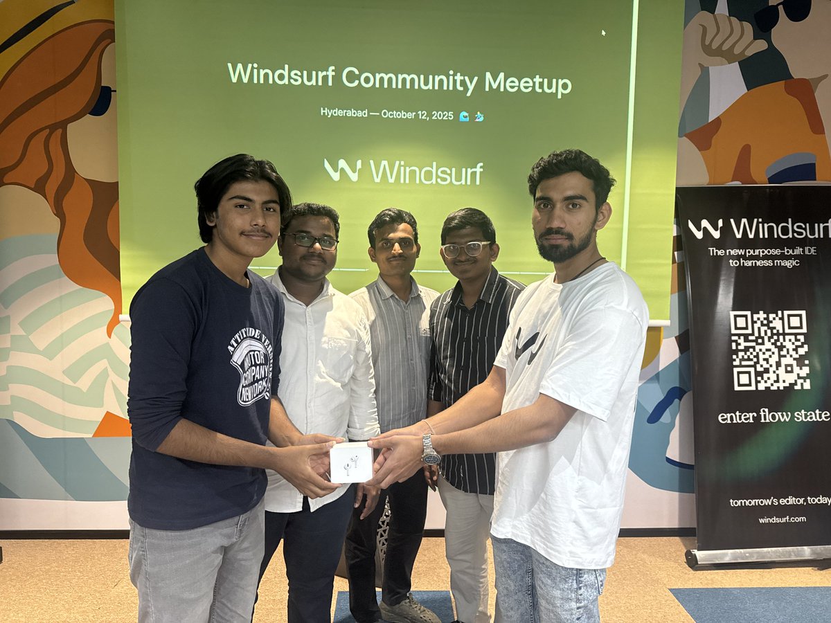 0xctrls's tweet image. Just won Apple AirPods at the @windsurf AI-based IDE workshop in #Hyderabad! First time diving into #Vibecoding, building a Logistics #AI & #Web3-powered transformation in real-time to tackle missing package consignment using IPFS. What a vibe! #WindsurfAI
@mattbergland