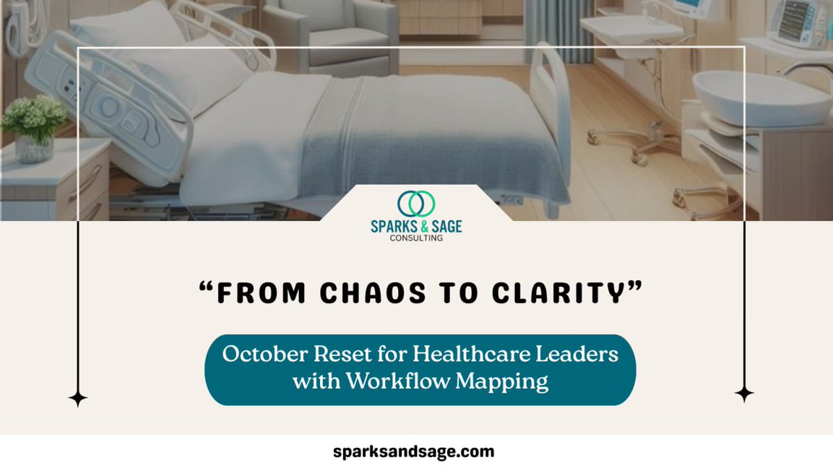 Sparks_and_sage's tweet image. From chaos to clarity — healthcare workflows are messy but map-able. October is your chance to
reset: pick a stubborn process, map it, test it — reveal the friction.
Want the template + a consult? 👉 sparksandsage.com
#HealthCareOps #Workflow #Leadership #ProcessMapping