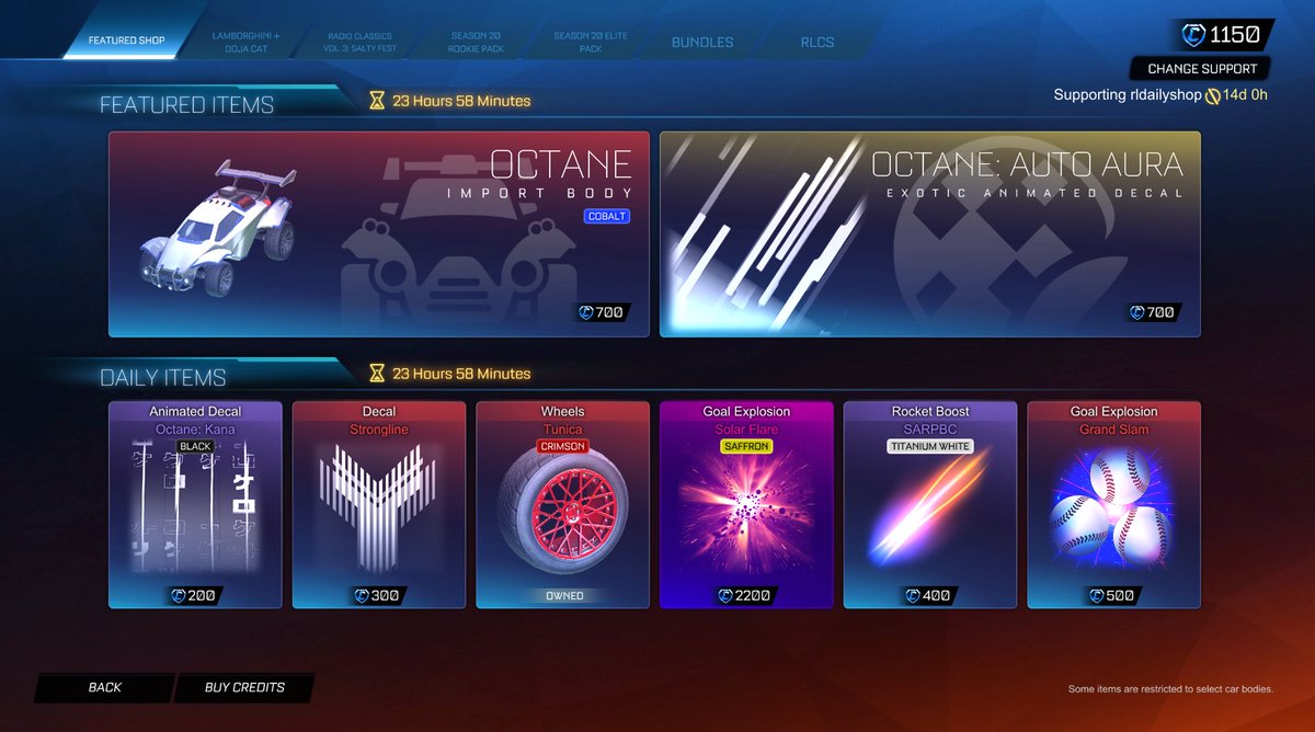 Item shop for 10/12