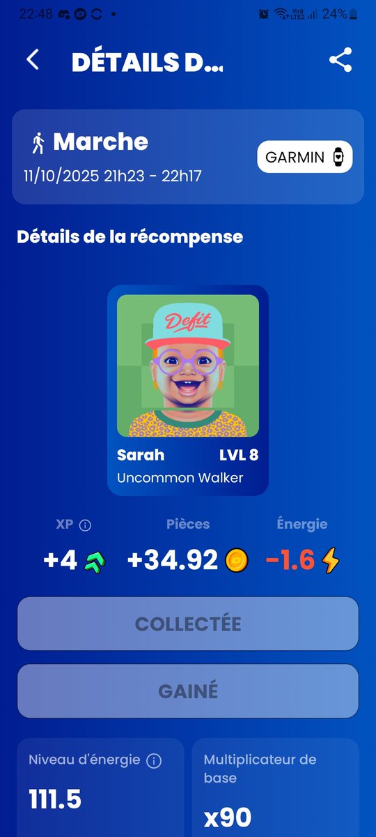 Ça fait longtemps que j'ai pas publié <a href="/DEFITofficial/">DEFIT</a> mais toujours aussi actif au quotidien 😉 marche tonique matinale et un long run en EF cette après midi 👍